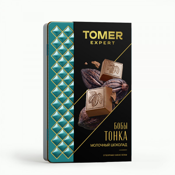 №1 Фабрика Томер металлический бокс Молочный шоколад БОБЫ ТОНКА , 90г в Тимашёвске