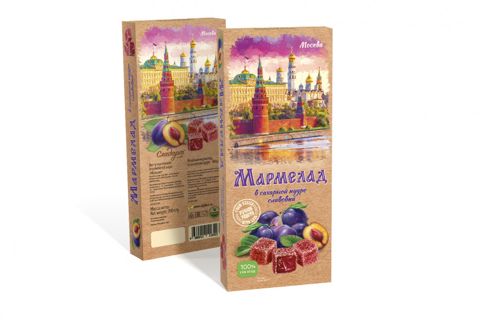  Сладарт Мармелад Сливовый МОСКВА в сахарной пудре (642), 200г   в Тимашёвске