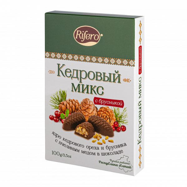 №1 Риф и ко Конфеты "Кедровый микс БРУСНИКА" 100г    в Тимашёвске