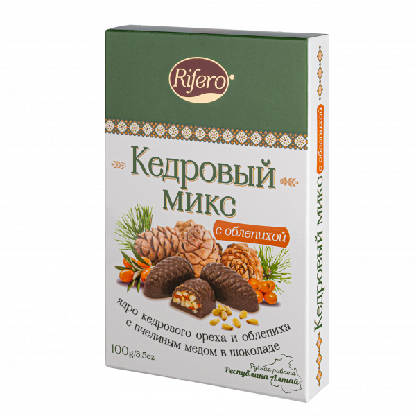 №1 Риф и ко Конфеты "Кедровый микс ОБЛЕПИХА" 100г      в Тимашёвске