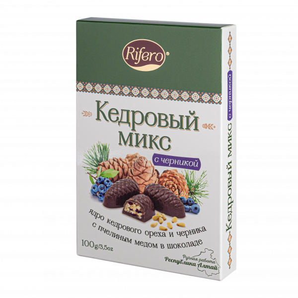 №1 Риф и ко Конфеты "Кедровый микс ЧЕРНИКА" 100г       в Тимашёвске