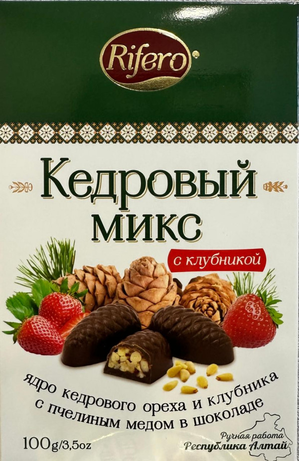 №1 Риф и ко Конфеты "Кедровый микс КЛУБНИКА" 100г     в Тимашёвске