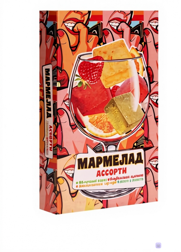  Мармелад АлкоАссорти(яблочный виски, клубничный просекко, апельсиновый вермут, лайм текила) 110г в Тимашёвске