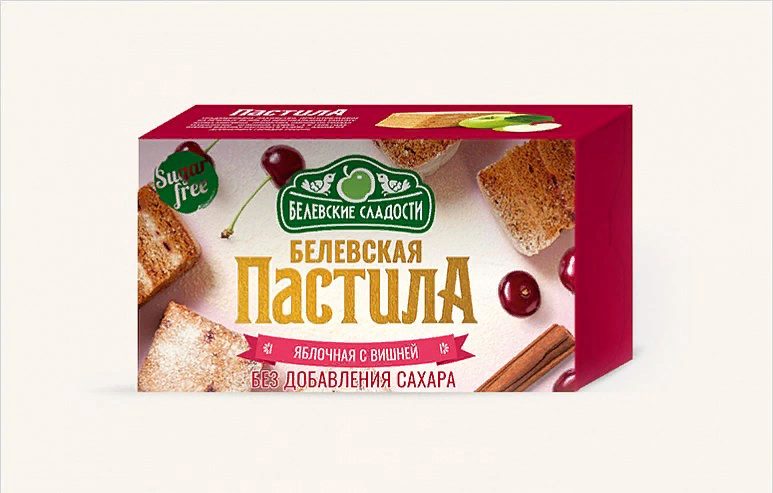  Пастила  200г диетическая С ВИШНЕЙ, НОВЫЙ ФОРМАТ (4 шт по 50гр)    в Тимашёвске