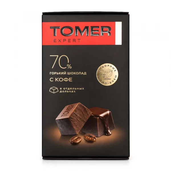 №1 Фабрика Томер  Горький (70%) шоколад с КОФЕ, 90г  в Тимашёвске