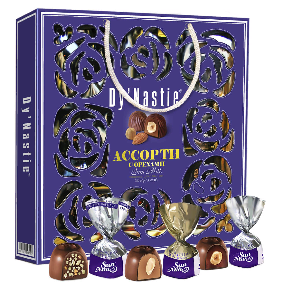  Династия Сумка Конфеты "Ассорти с орехами", 210г     в Тимашёвске